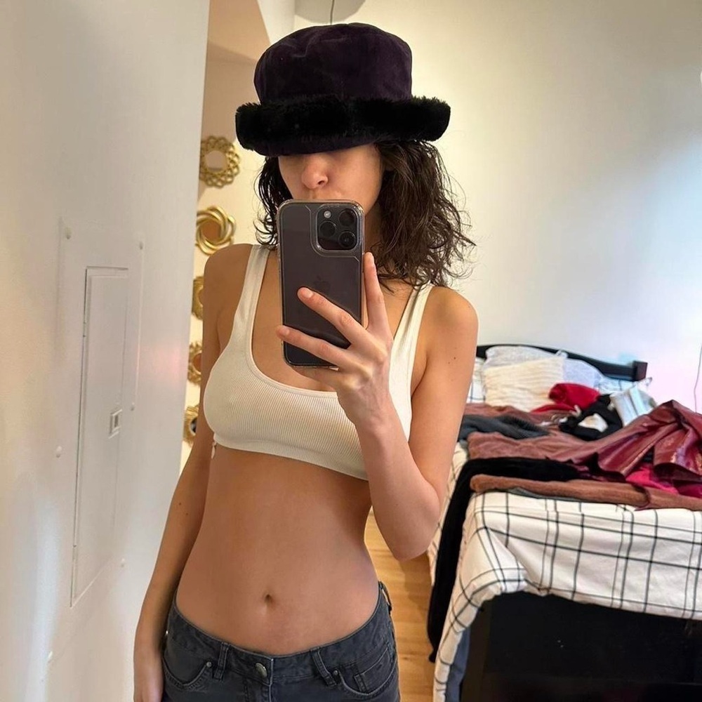 Chic Purple Fur-Trimmed Hat